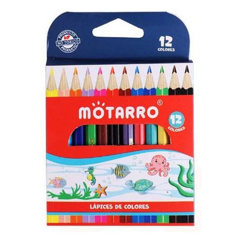 Set 12 Lápices Cortos 9 Cm Delgados Hexagonales