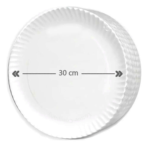 Plato De Cartón Redondo Blanco 30 Cm 5 Un