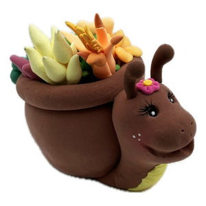 Figura Souvenir Decorativa Caracol Flores