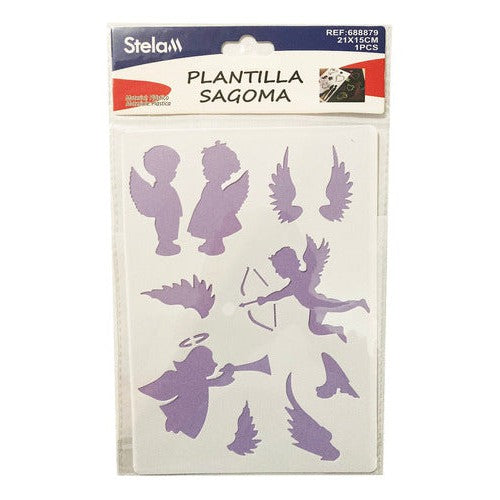 Plantilla Flexible Stencil Diseño Angeles