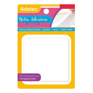 Notas Adhesivas Transparentes 76x76mm 50un Adetec