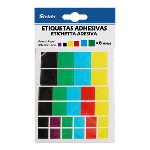 Etiqueta Manual Cuadrada Colores 20 Mm