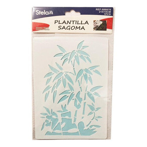 Plantilla Flexible Stencil Diseño Bambu