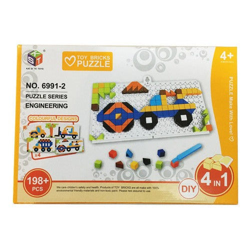 Puzzle Mosaico Construccion 198 Piezas 4 En 1