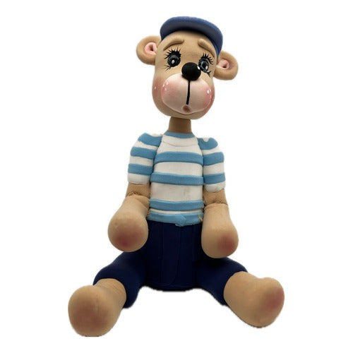Osito Azul Pastel De Goma Eva 3d Figura Decoratva