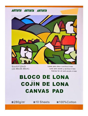 Block Tela Canvas 280 Grs De Algodón A4 10 Hjs