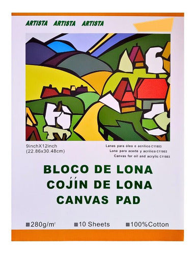 Block Tela Canvas 280 Grs De Algodón A4 10 Hjs