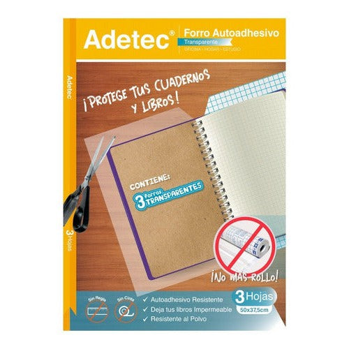 Forro Autoadhesivo En Pliego Transparente Adetec