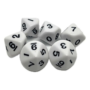 Set De 6 Dados 10 Caras Acrílicos Matemática