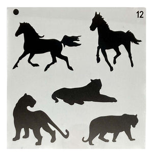 Plantilla Flexible 15x15 Cm Stencil Diseño Animales