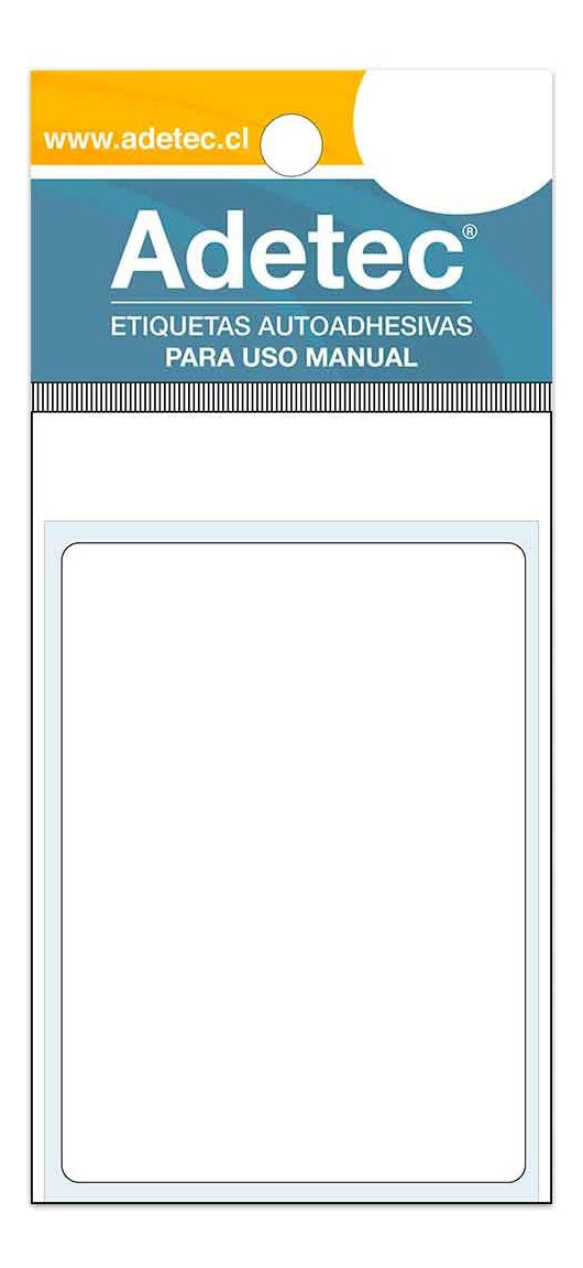 Etiqueta Manual Rectangular Blanca