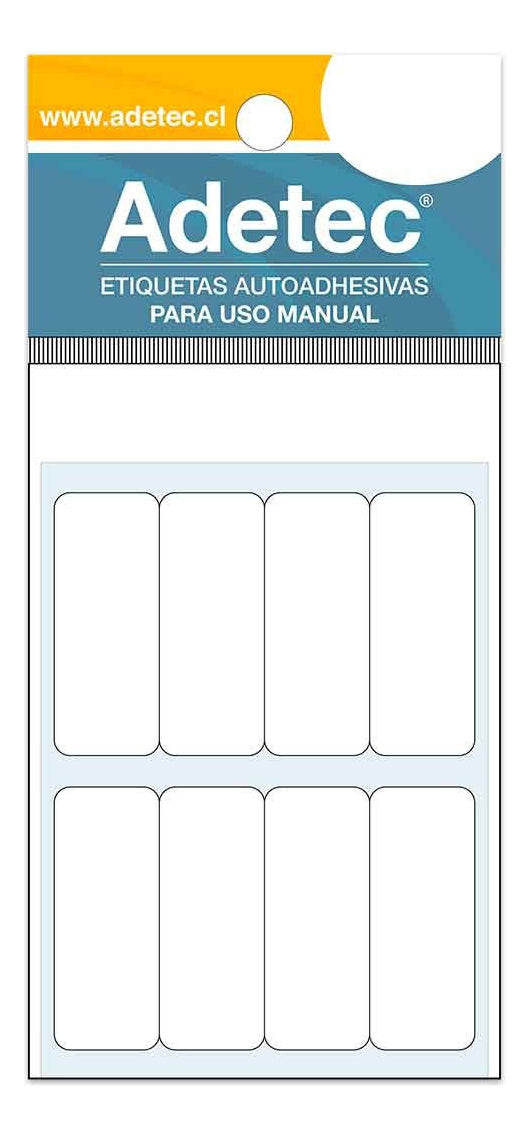 Etiqueta Manual Rectangular Blanca