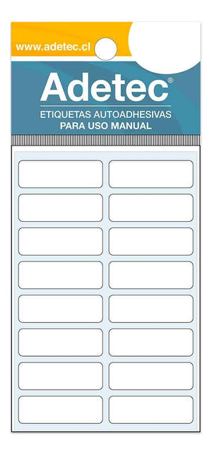 Etiqueta Manual Rectangular Blanca