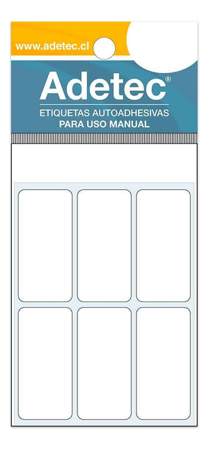 Etiqueta Manual Rectangular Blanca