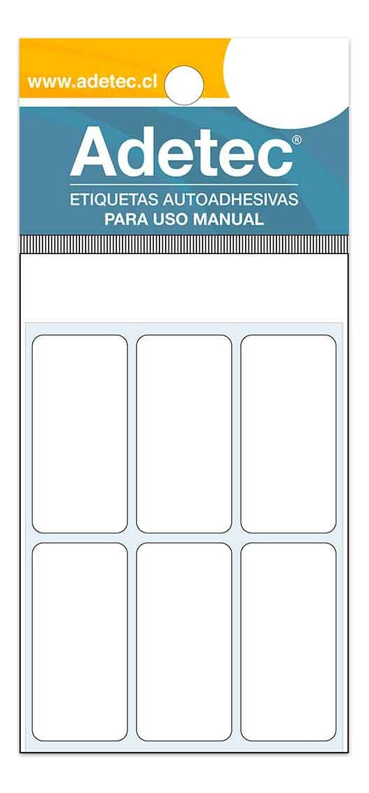 Etiqueta Manual Rectangular Blanca