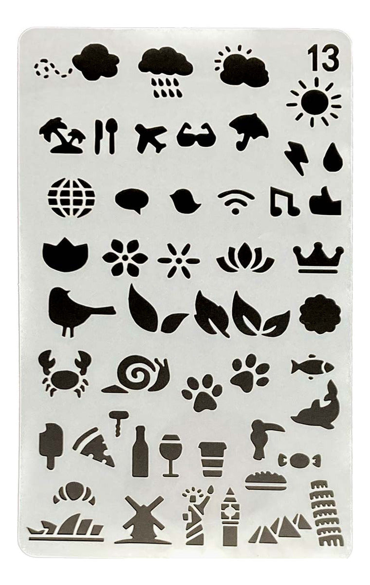 Plantilla Flexible Stencil Diseños Figuras Planner