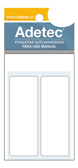 Etiqueta Manual Rectangular Blanca