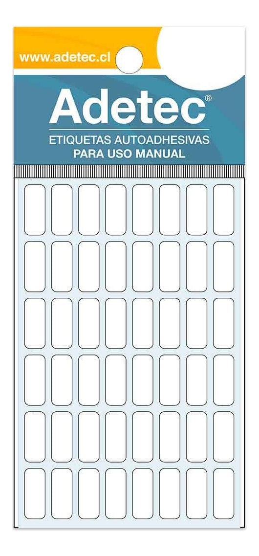 Etiqueta Manual Rectangular Blanca