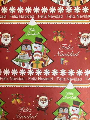 Papel De Regalo Navidad Satín (5 Pliegos) 50x70cm