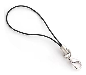 Set 10 Llaveros Cordel Negro Con Gancho Cromado Hama