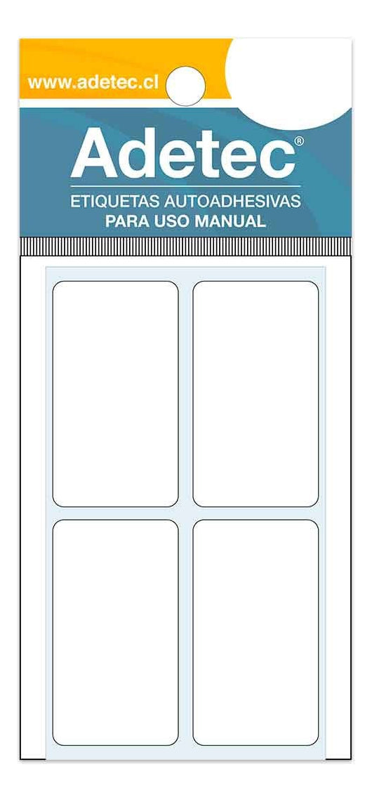 Etiqueta Manual Rectangular Blanca