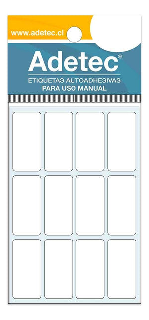 Etiqueta Manual Rectangular Blanca