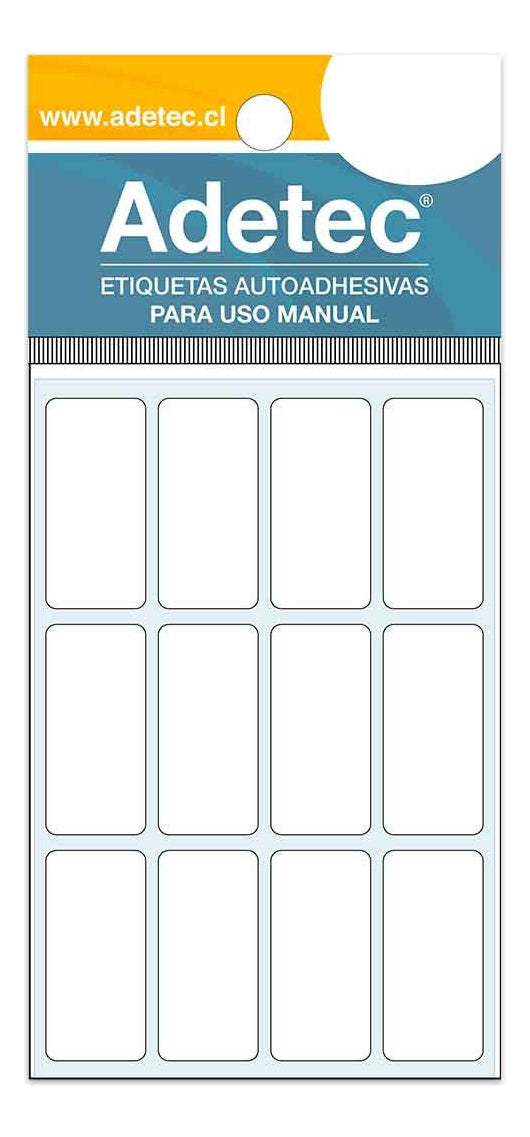 Etiqueta Manual Rectangular Blanca