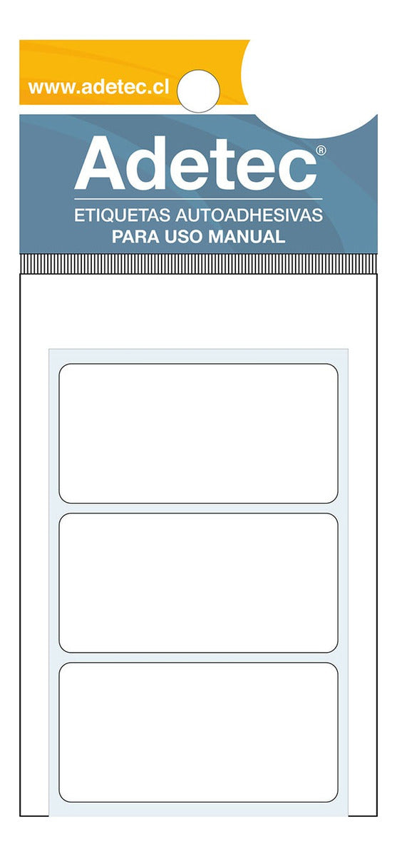 Etiqueta Manual Rectangular Blanca