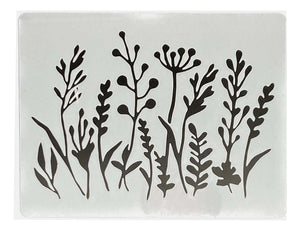 Plantilla Flexible Stencil 15x12.5cm Diseño Flores Primavera