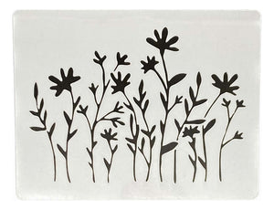 Plantilla Flexible Stencil 15x12.5cm Diseño Flores Primavera