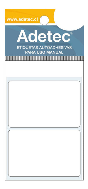 Etiqueta Manual Rectangular Blanca