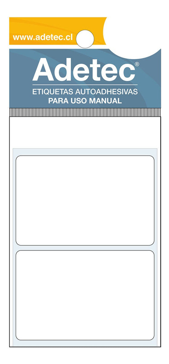 Etiqueta Manual Rectangular Blanca