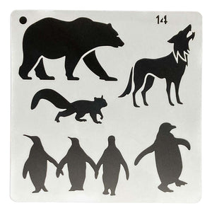 Plantilla Flexible 15x15 Cm Stencil Diseño Animales
