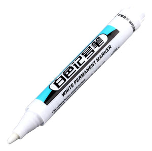 Marcador Permanente Punta Redonda Blanco