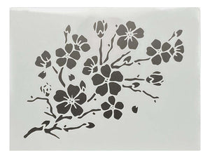 Plantilla Flexible Stencil 15x12.5cm Diseño Flores Primavera