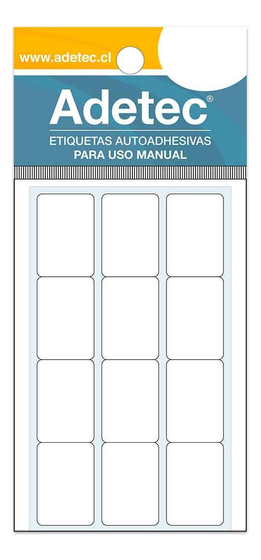 Etiqueta Manual Rectangular Blanca