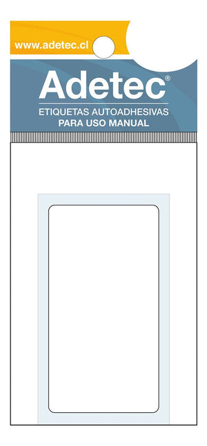 Etiqueta Manual Rectangular Blanca