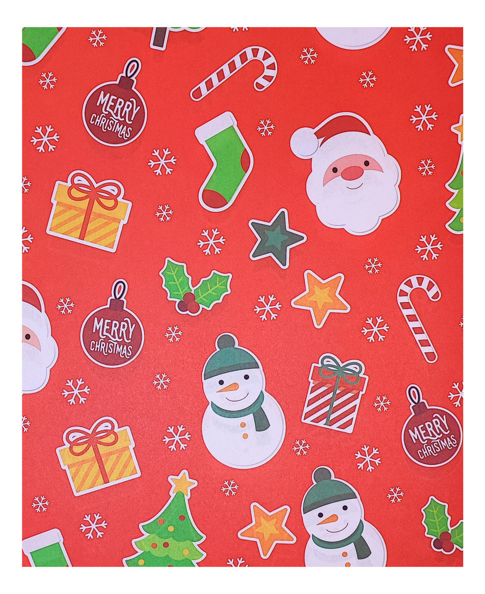 Papel De Regalo Navidad Satín (5 Pliegos) 50x70cm