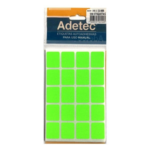 Etiqueta Manual Rectangular Color 19x23 Mm
