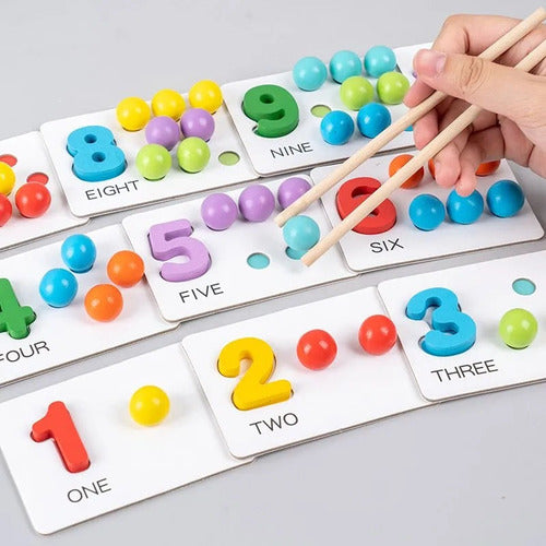 Juego Didáctico De Clasificación Pinza De Números Y Colores