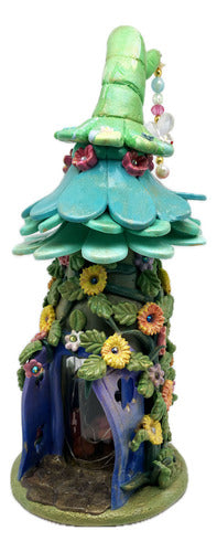 Botella Decorativa Casa Hadas Con Luz Artesanal