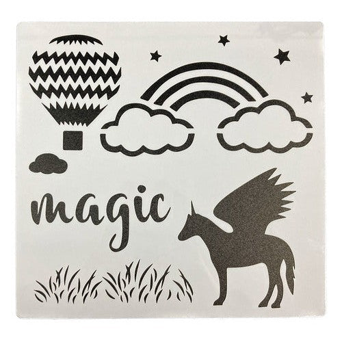 Plantilla Stencil 20x20 Cm Diseño Unicornio
