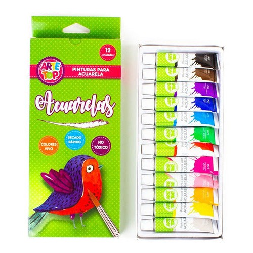 Pintura Acuarela 12 Colores