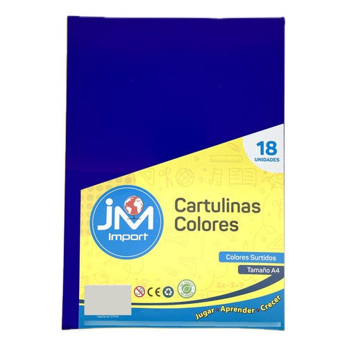 Carpeta Cartulina A4 18 Pliegos 12 Colores