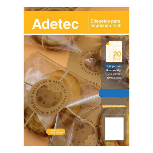 Etiquetas Kraft Imprimibles Circulares 45 Mm
