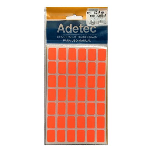 Etiqueta Manual  Rectangular Color 11x17 Mm