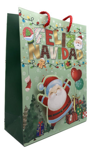 Bolsa De Regalo Grande Navidad 31x42x12 Cm