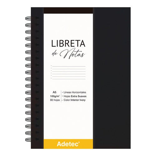 Libreta De Notas Anillada A5 Con Elástico