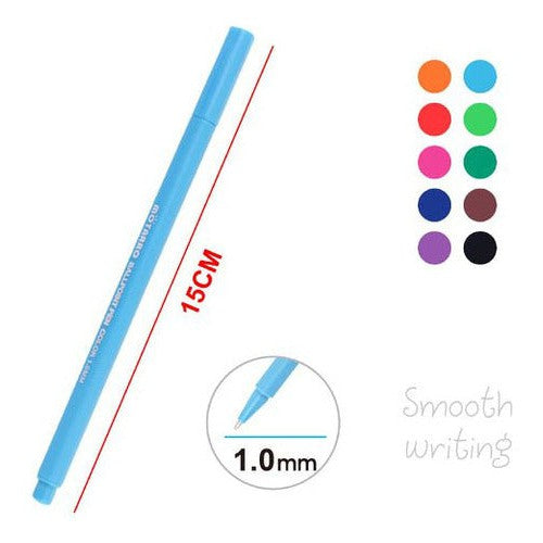 Lapices Pasta 10 Colores Punta Bola 1.0 Mm
