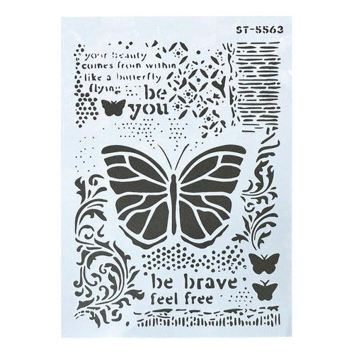 Plantilla Flexible Stencil A4 Diseño Mariposas